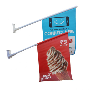 Moq 1Pcs Wall Advertising Flag Welcome Open Banner And Flag 30 Degree Wall Flag With Holder